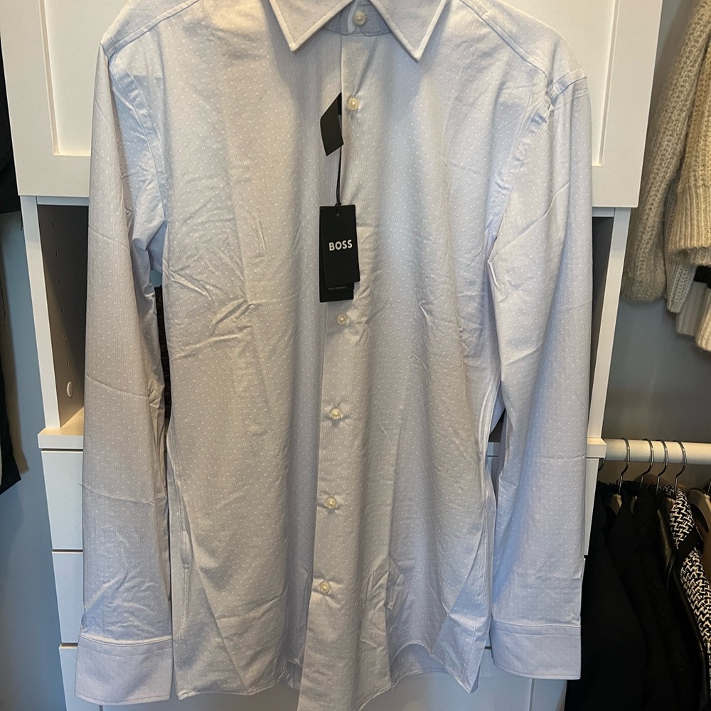 Hugo Boss Men's Light Blue Dress Shirt